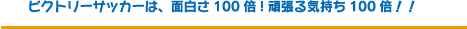 ビクトリーサッカーは、面白さ100倍!頑張る気持ち100倍!!